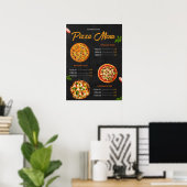 Bewerkbare Pizzamenukaart Pizzaria Restaurant Menu Poster (Thuiskantoor)