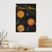 Bewerkbare Pizzamenukaart Pizzaria Restaurant Menu Poster (Keuken)