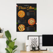 Bewerkbare Pizzamenukaart Pizzaria Restaurant Menu Poster (Thuiskantoor)