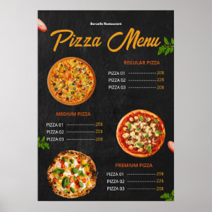 Bewerkbare Pizzamenukaart Pizzaria Restaurant Menu Poster