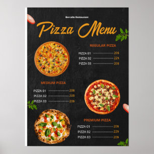Bewerkbare Pizzamenukaart Pizzaria Restaurant Menu Poster