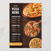 Bewerkbare Pizzamenukaart Pizzeria Restaurant Menu (Voorkant)