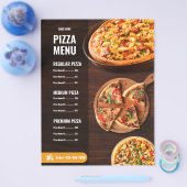 Bewerkbare Pizzamenukaart Pizzeria Restaurant Menu (Enkel)
