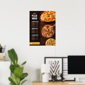 Bewerkbare Pizzamenukaart Pizzeria Restaurant Menu Poster (Thuiskantoor)