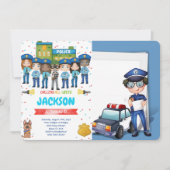 Bewerkbare politie foto uitnodiging (Voorkant)