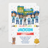 Bewerkbare politie uitnodiging (Voorkant / Achterkant)