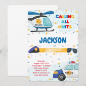Bewerkbare Politie Verjaardag Uitnodiging (Voorkant / Achterkant)