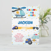 Bewerkbare Politie Verjaardag Uitnodiging (Staand voorkant)