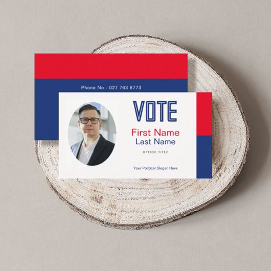Bewerkbare politieke campagnefoto Visitekaartje