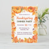 Bewerkbare pompoenen en herfstbladeren Thanksgivin Kaart (Staand voorkant)