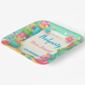 Bewerkbare Pool Party Verjaardag Zomer Zwemmen Papieren Bordje (Gebogen)