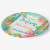 Bewerkbare Pool Party Verjaardag Zomer Zwemmen Papieren Bordje (Gekanteld)