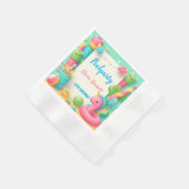 Bewerkbare Pool Party Verjaardag Zomer Zwemmen Servet (Hoek)