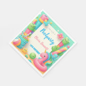 Bewerkbare Pool Party Verjaardag Zomer Zwemmen Servet (Hoek)