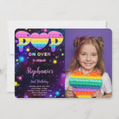 Bewerkbare Pop it Verjaardags Foto Uitnodiging (Voorkant)