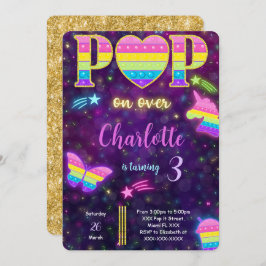 Bewerkbare Pop IT Verjaardagsuitnodiging Kaart