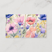 Bewerkbare Poppies Bloemenwinkel Boeket Bericht Ka Visitekaartje (Achterkant)