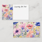 Bewerkbare Poppies Bloemenwinkel Boeket Bericht Ka Visitekaartje (Voorkant / Achterkant)