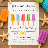 Bewerkbare Popsicle Verjaardag Uitnodiging Zomer G