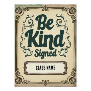 Bewerkbare poster met klasregels en naam