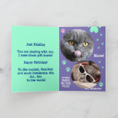 Bewerkbare Prank Gay Cruise Verjaardag, Leuke kat  Kaart (Binnen)