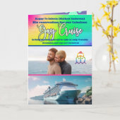 Bewerkbare Prank Gay Cruise Verjaardag, Leuke kat  Kaart (Gele Bloem)