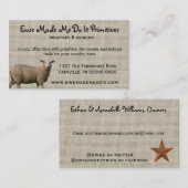 Bewerkbare primitieve boerderijschapen en schoot visitekaartje (Voorkant / Achterkant)