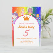 Bewerkbare PRINSES Verjaardagsfeest Uitnodiging (Staand voorkant)