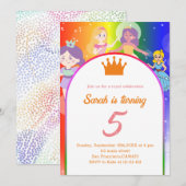 Bewerkbare PRINSES Verjaardagsfeestuitnodiging Kaart (Voorkant / Achterkant)