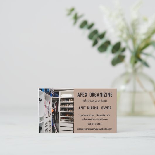 Bewerkbare Professional Organizer Visitekaartje (Staand voorkant)