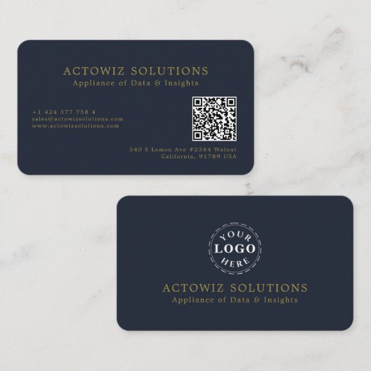 Bewerkbare professionele minimalistische informati visitekaartje (Voorkant / Achterkant)