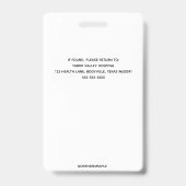 Bewerkbare professionele personeels-ID-badge Badge (Achterkant)