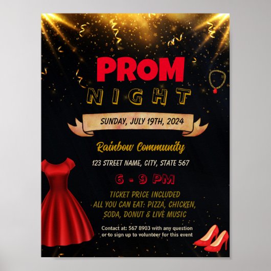 Bewerkbare Prom Dance event sjabloon Poster (Voorkant)
