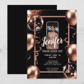 Bewerkbare Prom Send Off Earth Pink Sparkling Lijs Kaart (Voorkant / Achterkant)