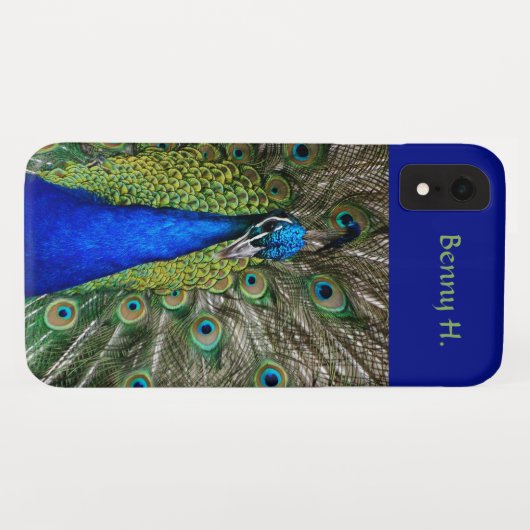 Bewerkbare Proud Peacock Blues en Greens Case-Mate iPhone Case (Achterkant (horizontaal))