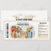 Bewerkbare Puerto Rico-ticket voor een instapkaart Kaart (Voorkant / Achterkant)