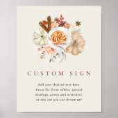 Bewerkbare Pumpkin Spice Baby shower Sign Sjabloon Poster (Voorkant)