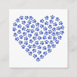 Bewerkbare Puppy Love Paw Prints Vierkante Visitekaartje