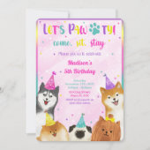 bewerkbare puppy verjaardagsuitnodiging kaart (Voorkant)