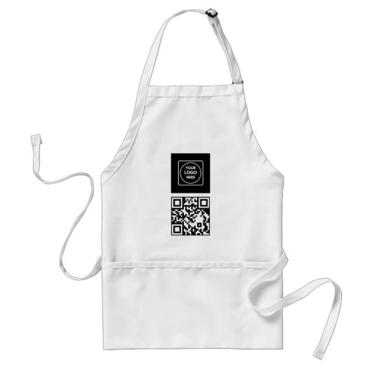 Bewerkbare QR-code Aangepaste Logo Moderne Zakelij Standaard Schort (Voorkant)