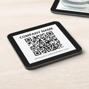 Bewerkbare QR-code & eenvoudig aanpasbaar ontwerp Bier Onderzetter