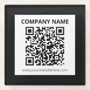 Bewerkbare QR-code & eenvoudig aanpasbaar ontwerp Glazen Onderzetter
