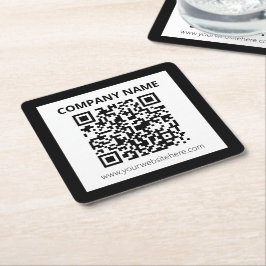 Bewerkbare QR-code & eenvoudig aanpasbaar ontwerp Kartonnen Onderzetters