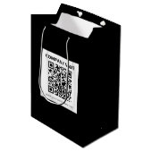 Bewerkbare QR-code & eenvoudig aanpasbaar ontwerp Medium Cadeauzakje (Voorkant Gekanteld)