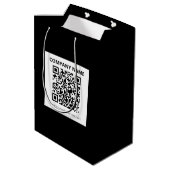 Bewerkbare QR-code & eenvoudig aanpasbaar ontwerp Medium Cadeauzakje (Achterkant Gekanteld)