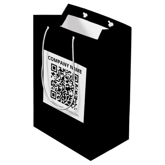 Bewerkbare QR-code & eenvoudig aanpasbaar ontwerp Medium Cadeauzakje (Achterkant Gekanteld)
