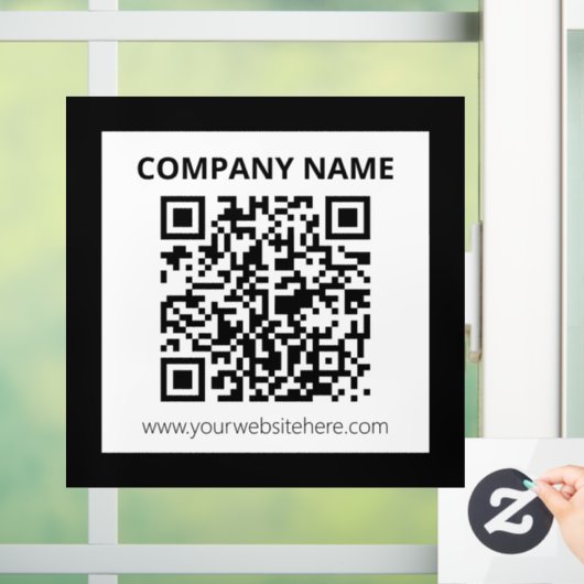 Bewerkbare QR-code & eenvoudig aanpasbaar ontwerp  Raamsticker (Huis)