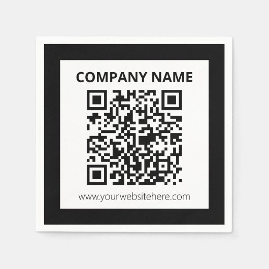 Bewerkbare QR-code & eenvoudig aanpasbaar ontwerp Servet (Voorkant)