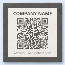 Bewerkbare QR-code & eenvoudig aanpasbaar ontwerp Stenen Onderzetter