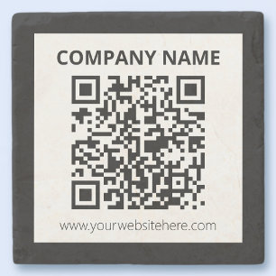 Bewerkbare QR-code & eenvoudig aanpasbaar ontwerp Stenen Onderzetter